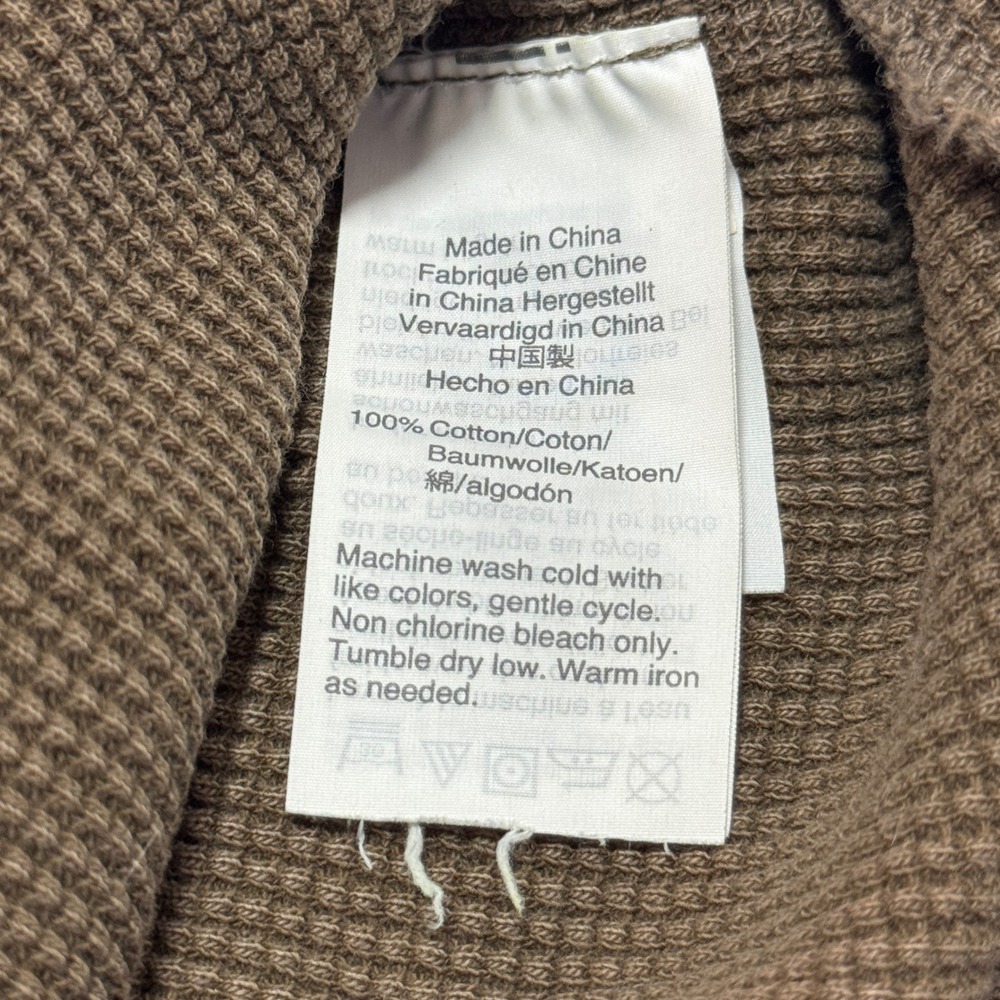 Wallace & Barnes Brown Waffle Knit Thermal Crewneck Shirt Small 100% Cotton - Picture 4 of 5